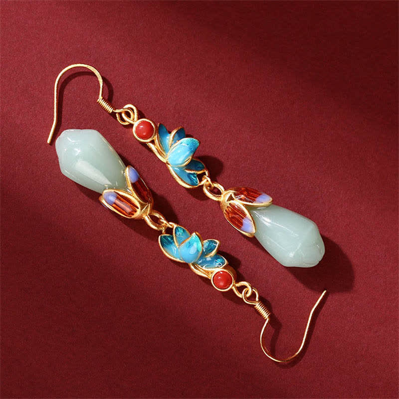 Jade Magnolia Drop Earrings — product view 3