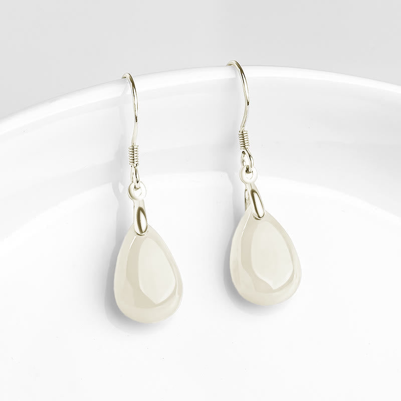 Jade Teardrop Sterling Silver Earrings — detail view 4