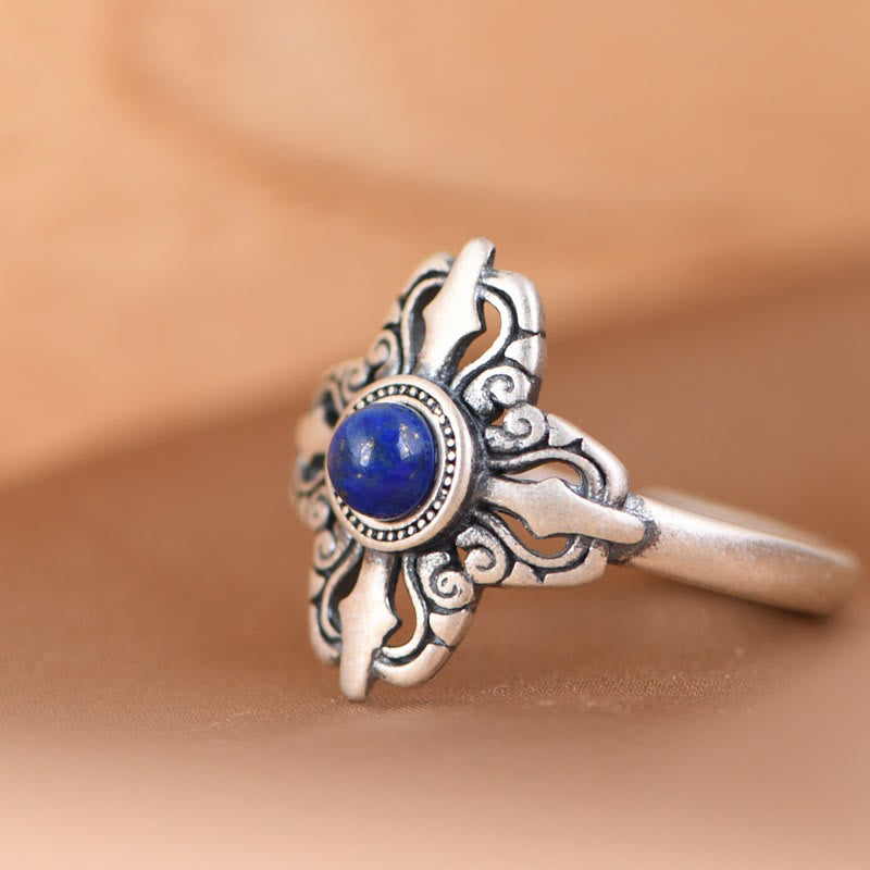 Lapis and Silver Accent Ring — product view 3