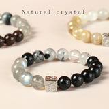 Mixed Stone Cube Bead Bracelet — product view