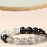 Mixed Stone Cube Bead Bracelet — detail view 3