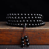 Obsidian 108-Bead Wrap Mala — detail view 5