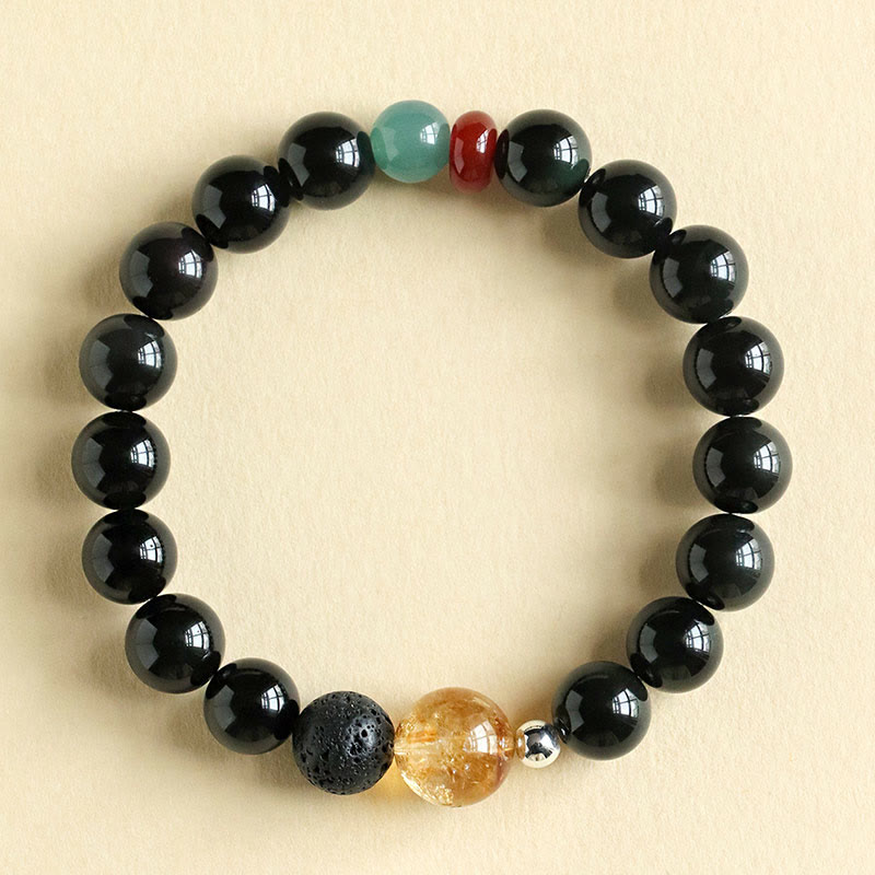 Obsidian Accent Bead Bracelet — detail view 2