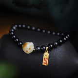 Obsidian and Bodhi Paw Charm Bracelet — product view 4