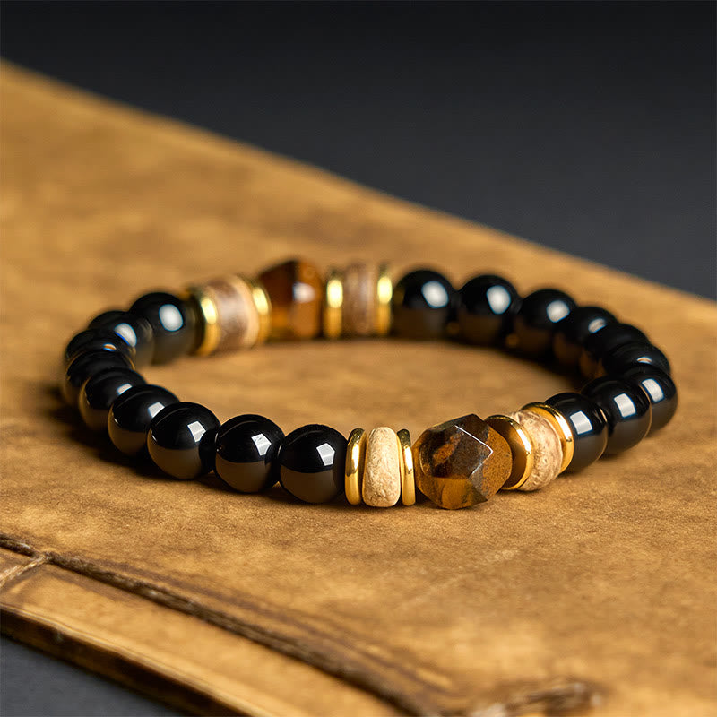 Obsidian and Tiger's Eye Accent Bracelet — product view 2
