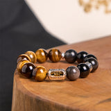Obsidian and Tiger's Eye Vajra Bracelet — product view 1