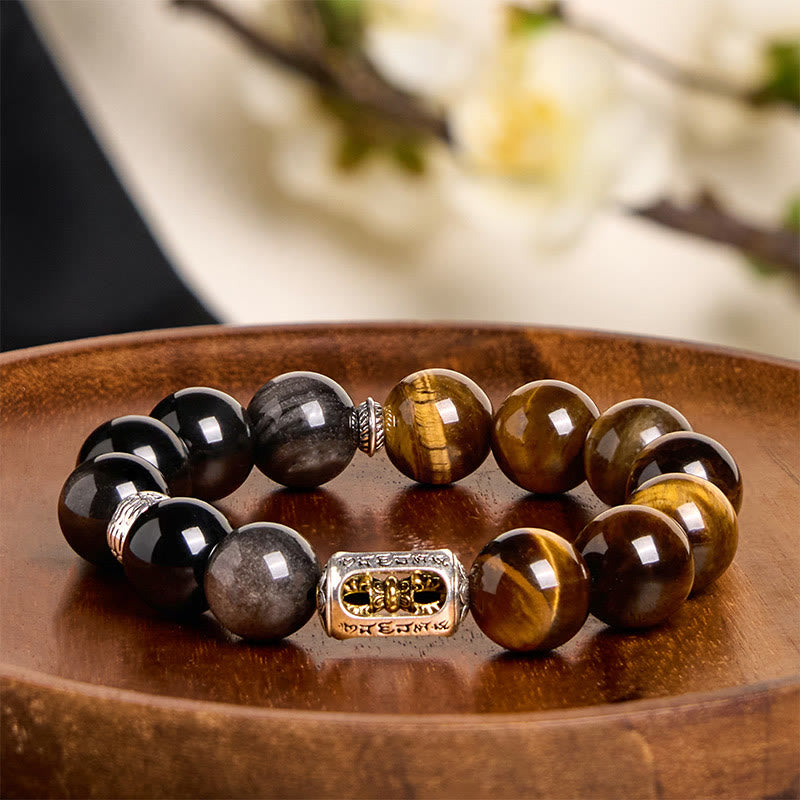 Obsidian and Tiger's Eye Vajra Bracelet — product view 2
