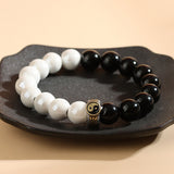 Obsidian and White Porcelain Bracelet — detail view 3