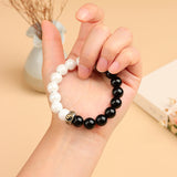 Obsidian and White Porcelain Bracelet — detail view 4