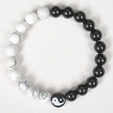 Obsidian and White Stone Yin Yang Bracelet — product view 3