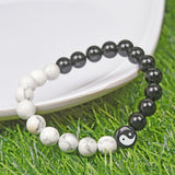 Obsidian and White Stone Yin Yang Bracelet — product view 6