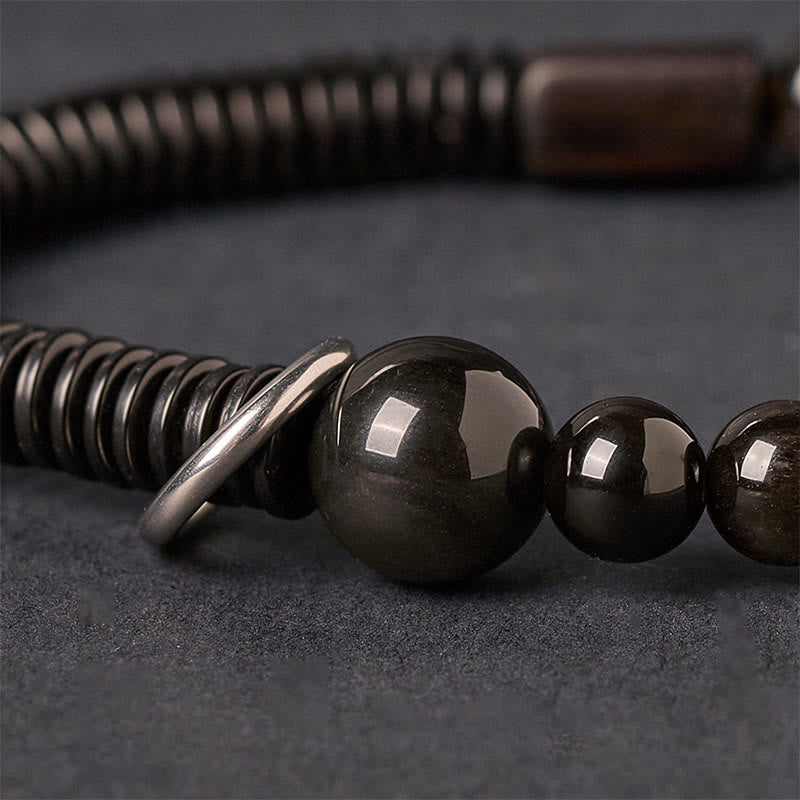 Obsidian Coconut Shell and Ebony Bracelet — product view 3