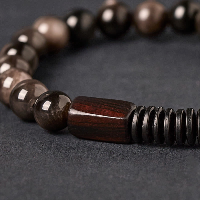 Obsidian Coconut Shell and Ebony Bracelet — product view 4