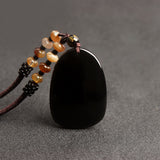 Obsidian Dragon Beaded Cord Necklace — product view 6