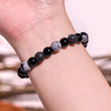 Obsidian Lava and White Stone Cord Bracelet — product view 5