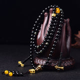 Obsidian Lotus 108-Bead Mala — product view 2
