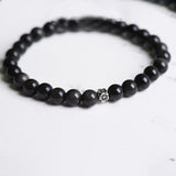 Obsidian Silver Flower Bead Bracelet — product view 6