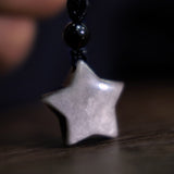 Obsidian Star and Crescent Necklace — detail view 2