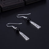 Onyx and Silver Vine Drop Earrings — product view 2