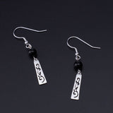 Onyx and Silver Vine Drop Earrings — product view 4