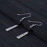 Onyx and Silver Vine Drop Earrings — product view 5