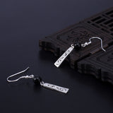 Onyx and Silver Vine Drop Earrings — product view 6
