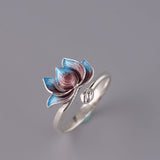Open Lotus Sterling Silver Ring — detail view 2