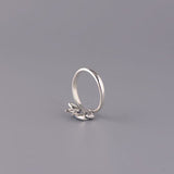 Open Lotus Sterling Silver Ring — detail view 6