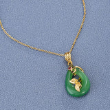 Oval Jade Chain Necklace — detail view 2