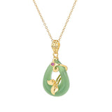 Oval Jade Chain Necklace — detail view 3