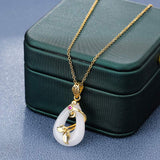 Oval Jade Chain Necklace — detail view 5