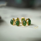 Oval Jade Sterling Silver Ring — product view