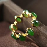 Oval Jade Sterling Silver Ring — detail view 3