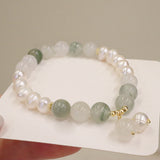 Pearl and Jade Bead Bracelet — product view 2