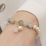 Pearl and Jade Bead Bracelet — product view 5