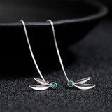 Pearl and Silver Leaf Threader Earrings — product view 5