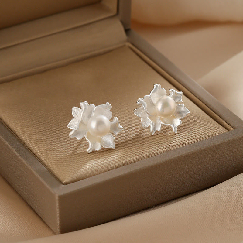 Pearl Blossom Stud Earrings — product view 1