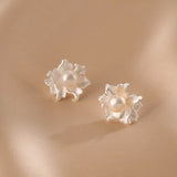 Pearl Blossom Stud Earrings — product view 2