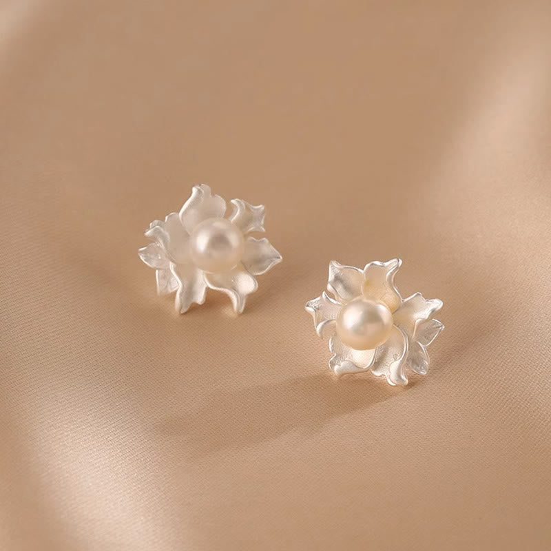 Pearl Blossom Stud Earrings — product view 2