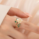 Pearl Flower Adjustable Ring — product view