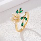 Pearl Flower Adjustable Ring — detail view 2