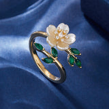 Pearl Flower Adjustable Ring — detail view 3