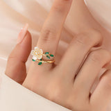Pearl Flower Adjustable Ring — detail view 5