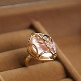 Pearl Flower Gold-Plated Ring — detail view 4