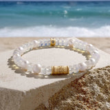 Pulsera de perlas y ópalo con greca