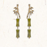 Peridot Bamboo Leaf Drop Earrings — product view 3