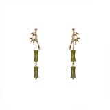 Peridot Bamboo Leaf Drop Earrings — product view 6