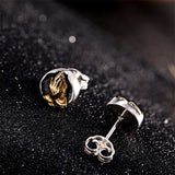 Praying Hands Silver Stud Earrings — detail view 2