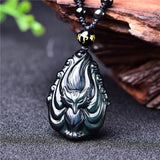 Rainbow Obsidian Fox Cord Necklace — product view