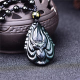 Rainbow Obsidian Fox Cord Necklace — detail view 2